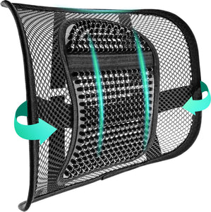 Mesh Back Lumbar Support, Back Support Seat Cushion with Breathable Mesh for Office Chairs Car 12” x 16”
