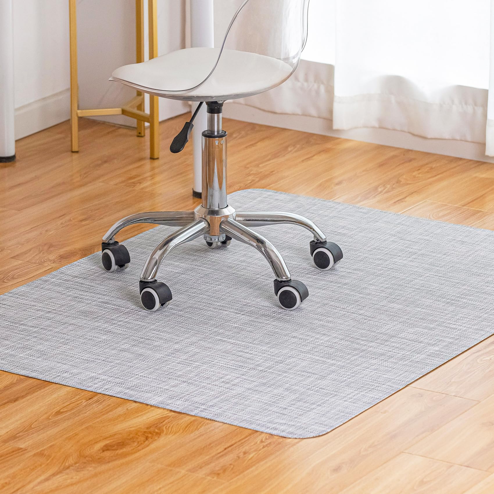 Office Chair Mat for Hardwood Floor Under Desk Computer Rolling Chair Mat for Wood/Tile Floor Non-Slip Heavy Duty Desk Rug PVC Plastic Hard Floor Protector 36