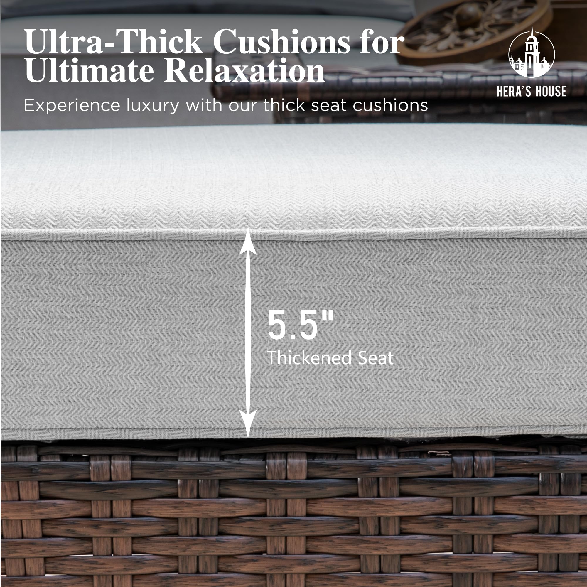 High Back Outdoor Swivel Chairs with 5.5" Thick Cushions, Wicker Rattan Patio Chairs Set of 2, Porch Deck Balcony Backyard Furniture, Grey