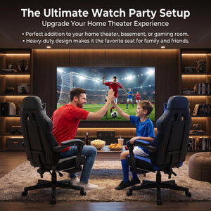 Gaming Chairs for Adults, Computer Chair with Footrest and Ergonomic High Back, Big and Tall Gamer Chairs with Massage Lumbar Support, 360° Swivel Height Adjustable Gaming Chair, Blue