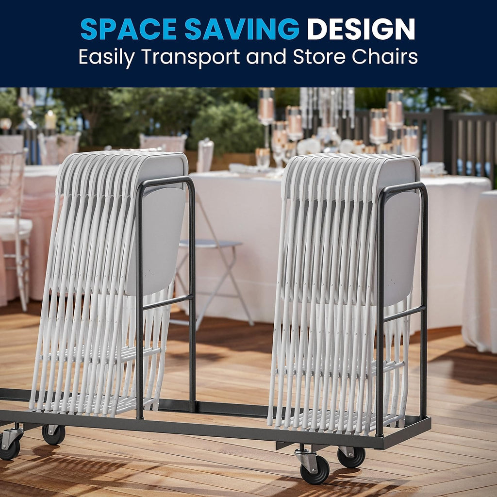 Set of 6, White, Hercules Series Plastic Folding Chairs for Parties and Weddings, Stackable Commercial Event Seats with 650-lb. Static Weight Capacity,