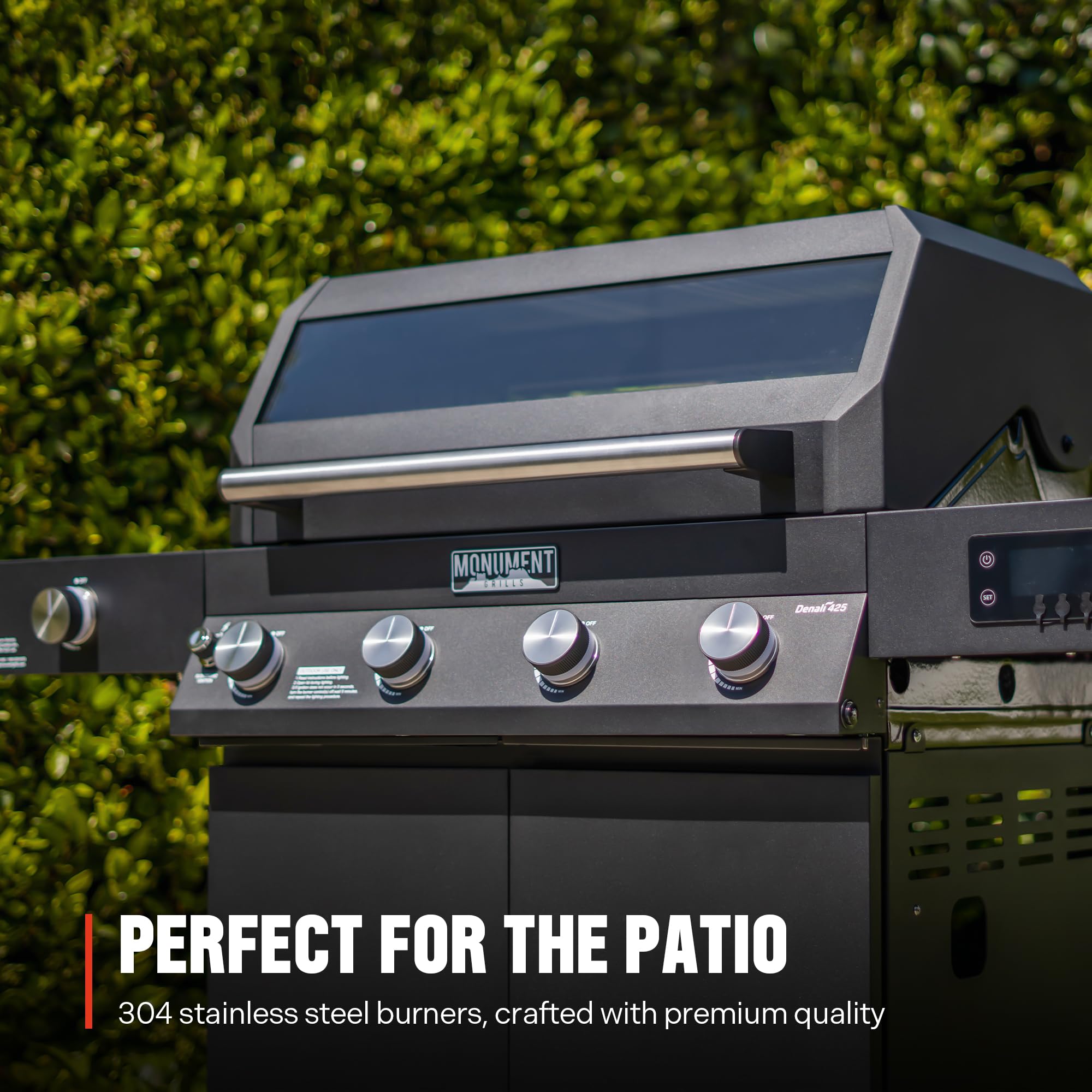 4-Burner Liquid Propane Gas Smart bbq Grill Denali 425 with Stainless Steel Rotisserie Kit(2 Items)