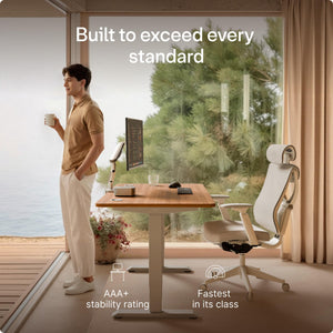 HomePro Standing Desk 54x28 — Made in Europe, Ergonomic Sit Stand Home Office Desk, Electric Height Adjustable, Dual Motor, USB & USB-C Charging, Wobble-Free, Touchscreen, 3 Memory Presets