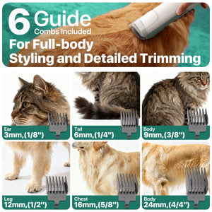 Dog Grooming Kit with Vacuum, 15000Pa Pet Hair Clipper and Shedding Brush, 50dB Low Noise, 2L Capacity, White