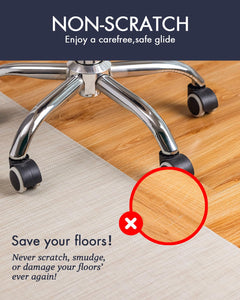 Office Chair Mat for Hardwood Floor Under Desk Computer Rolling Chair Mat for Wood/Tile Floor Non-Slip Heavy Duty Desk Rug PVC Plastic Hard Floor Protector 36