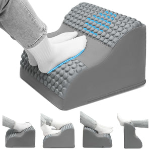 Foot Rest for Under Desk at Work, 3-Tier Foot Stool with Massage Dots and Thick High-Density Foam, Ergonomic Footrest with Washable Cover for Home and Office, Back, Legs & Hip Pain Relief, Grey