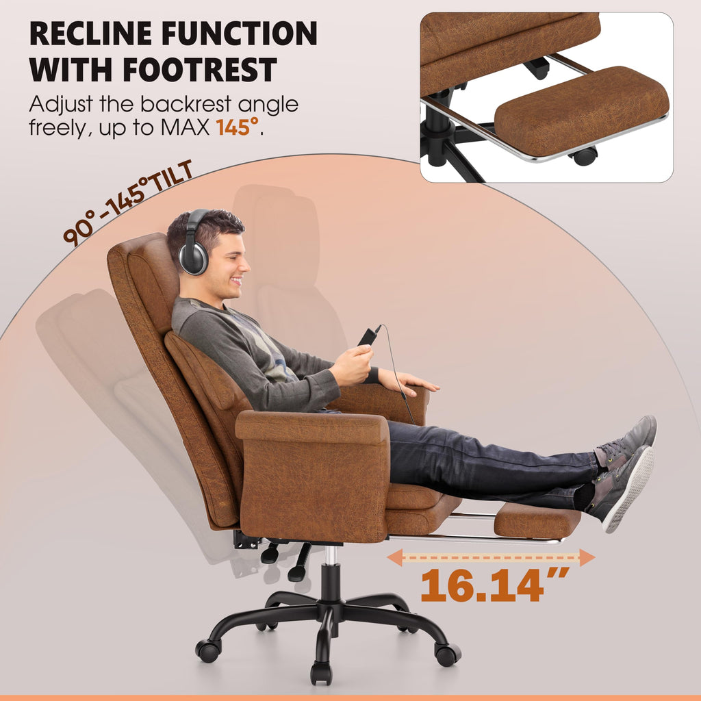 C39 Cross Legged Office Chair | Ergonomic Executive Chair with Footrest, Convertible Armrests & Pet-Friendly Design