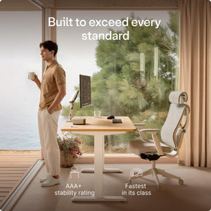 HomePro Standing Desk 70x30 — Made in Europe, Ergonomic Sit Stand Home Office Desk, Electric Height Adjustable, Dual Motor, USB & USB-C Charging, Wobble-Free, Touchscreen, 3 Memory Presets