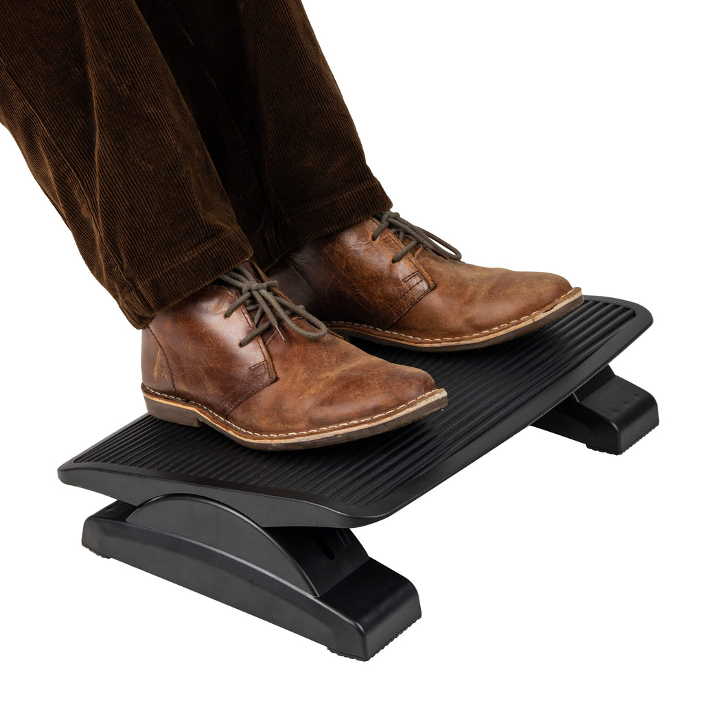 Foot Rest, Under Desk at Work, Ergonomic, Height Adjustable, Office, Plastic, Black