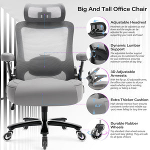 Big and Tall Office Chair 600lbs, Heavy Duty Executive Computer Desk Chair