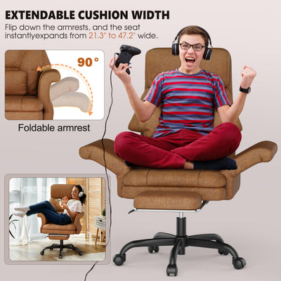 C39 Cross Legged Office Chair | Ergonomic Executive Chair with Footrest, Convertible Armrests & Pet-Friendly Design