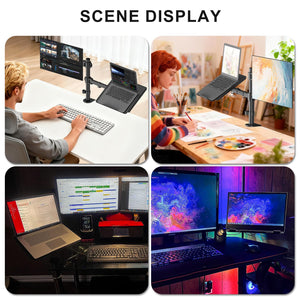 Dual Arm Laptop and Monitor Desk Mount for 17