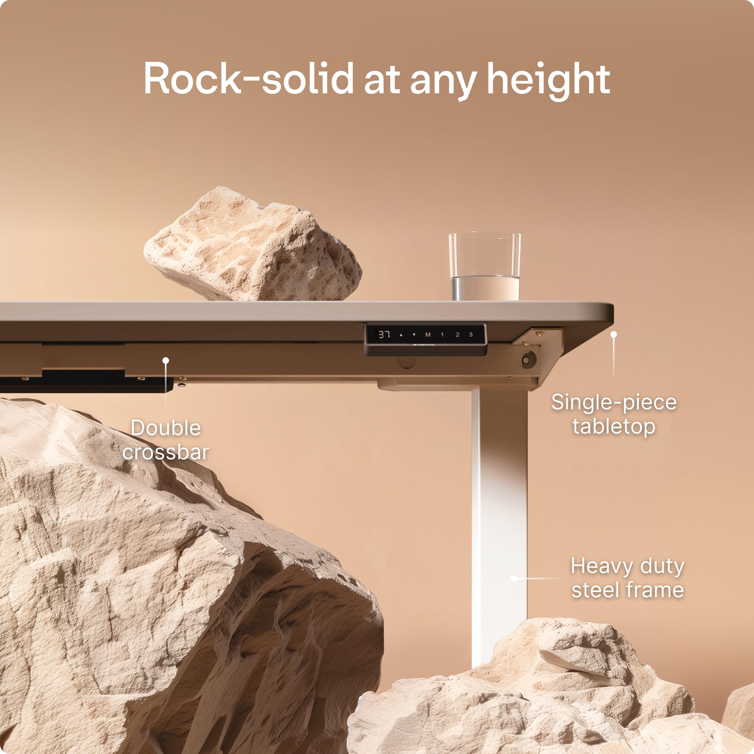 HomePro Standing Desk 70x30 — Made in Europe, Ergonomic Sit Stand Home Office Desk, Electric Height Adjustable, Dual Motor, USB & USB-C Charging, Wobble-Free, Touchscreen, 3 Memory Presets