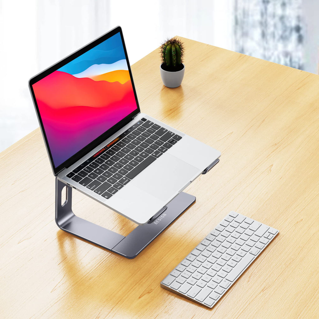 Aluminum Laptop Stand, Ergonomic Detachable Computer Stand, Notebook Holder, Laptop Mount Compatible with Air, Pro, Dell, HP, Lenovo More 10-15.6" Laptops, Space Gray