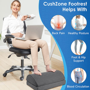 Foot Rest,Desk & Gaming Accessories,Foot Rest for Under Desk at Work,Comfortable Footrest with 2 Adjustable Heights & Removable Cover, Office Desk Accessories（Gray）