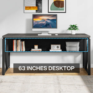 L Shaped Desk with Drawer Cabinet, 63