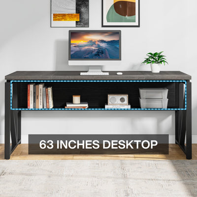 L Shaped Desk with Drawer Cabinet, 63