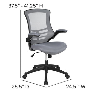 Office Chair, Ergonomic, Mid-Back, Dark Gray Mesh with Swivel