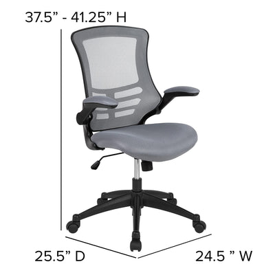 Office Chair, Ergonomic, Mid-Back, Dark Gray Mesh with Swivel