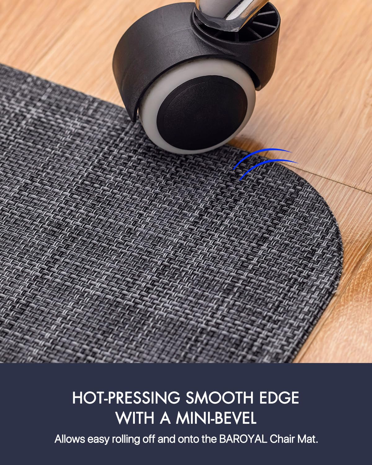 Office Chair Mat for Hardwood Floor Under Desk Computer Rolling Chair Mat for Wood/Tile Floor Non-Slip Heavy Duty Desk Rug PVC Plastic Hard Floor Protector 36" x 48" (Cool Grey)