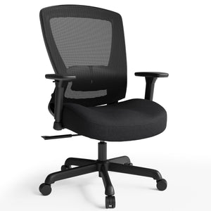 Ergonomic Home Office Chair, Mesh Computer Desk Chair with 4D Armrests, Adjustable Lumbar Support,Rolling Swivel Task Chair for Long Hours, Sponge Cushion
