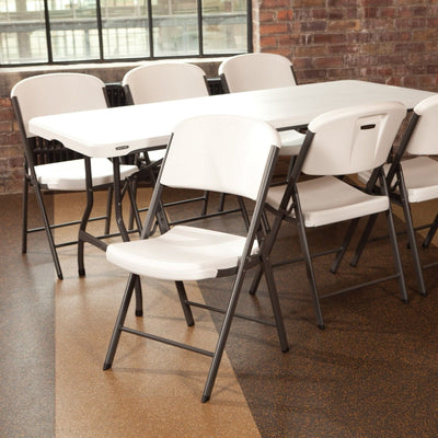 42804 Commercial Grade Folding Chair, 4 Pack, White Granite