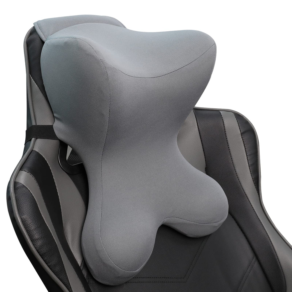 Neck Pillow for Driving Seat headrest Pillow/Gaming Chair Pillow with Adjustable Strap Removable Cover Ergonomic Design Neck Support Pillow for Car, Office Chair, Gaming Chair (Grey)