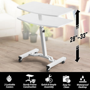 Mobile Height Adjustable Laptop Rolling Cart with Height Adjustment from 28