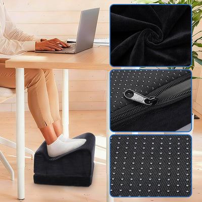 Ergonomic Foot Rest for Under Desk at Work, Multi-Angle Adjustable Height Under Desk Footrest for Office Gaming Chair, High-Density Foam Footstool Leg Elevation Pillow for Back Hip Knee Pain Relief