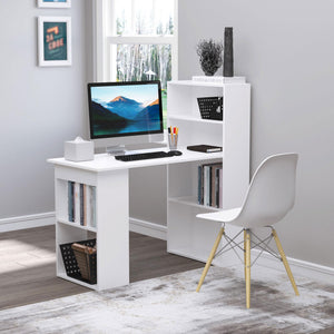 Modern Home Office Desk with 6-Tier Storage Shelves, 47