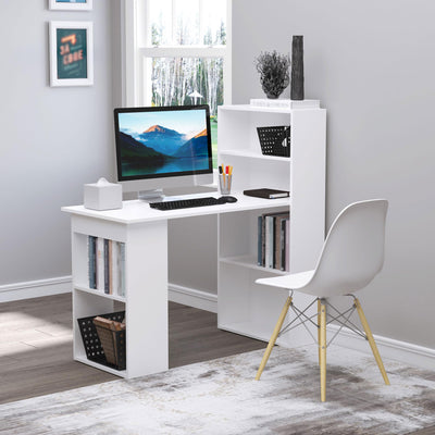 Modern Home Office Desk with 6-Tier Storage Shelves, 47
