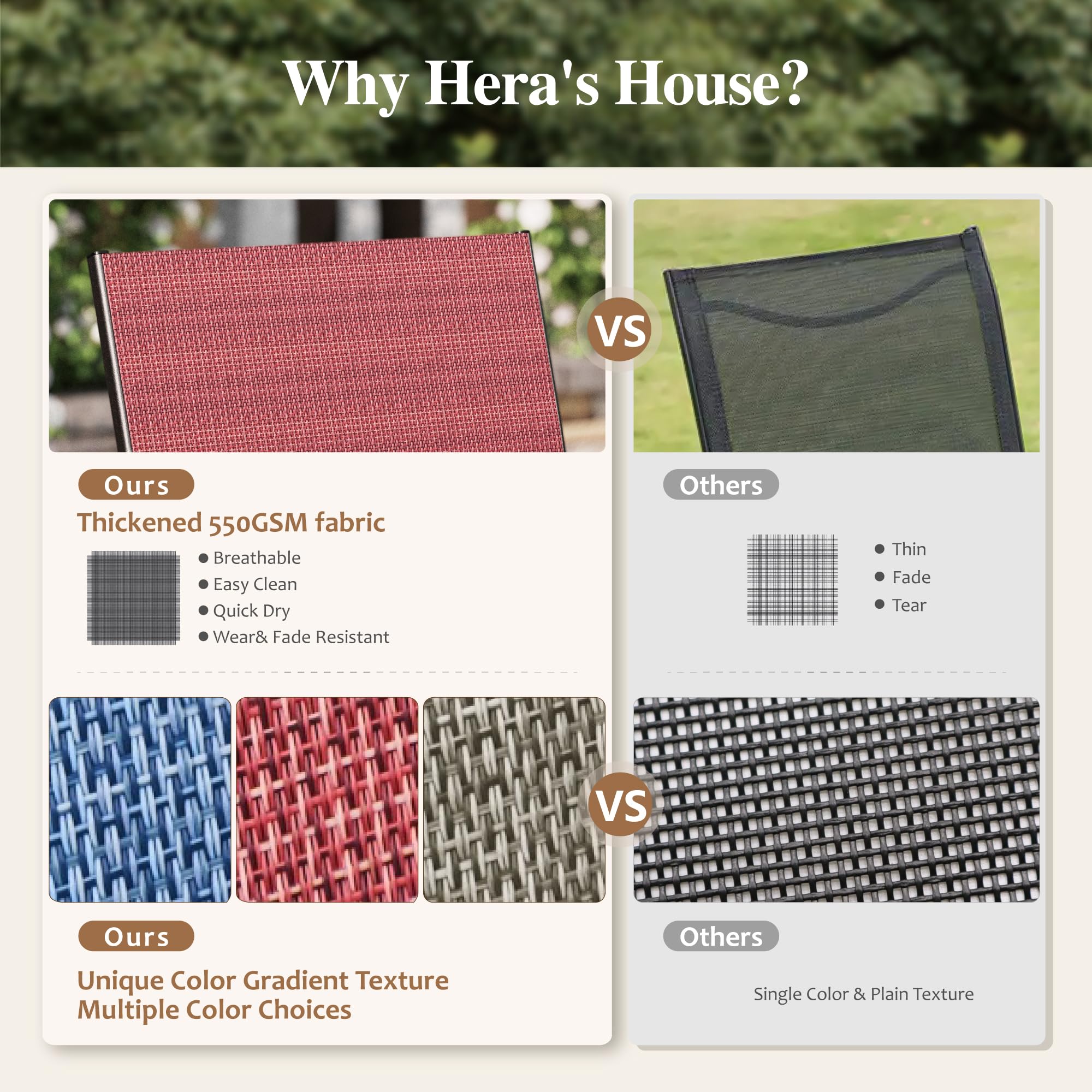 Patio Dining Set 9 Pieces, Outdoor Table and Chairs Set for 8, 8 x Red Textilene Dining Chair, 60" Square Metal Dining Table with 1.57" Umbrella Hole, for Lawn Garden Backyard Deck