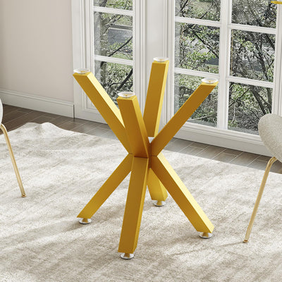 Table Base 28 Inch,Heavy Duty Metal Dining Table Pedestal Base for Glass, Marble, and Wood Tops, Furniture Legs for Home,Kitchen,Office (Gold)