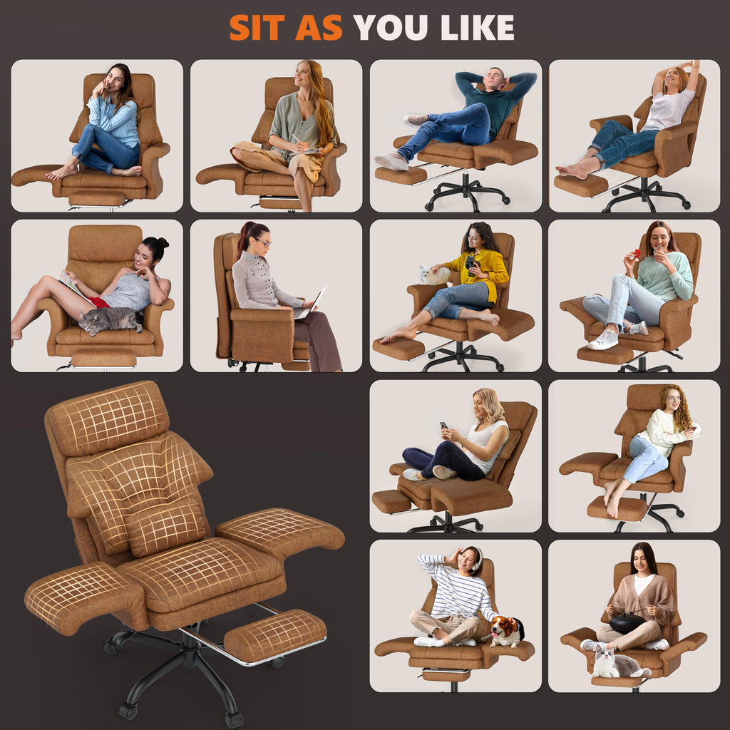 C39 Cross Legged Office Chair | Ergonomic Executive Chair with Footrest, Convertible Armrests & Pet-Friendly Design