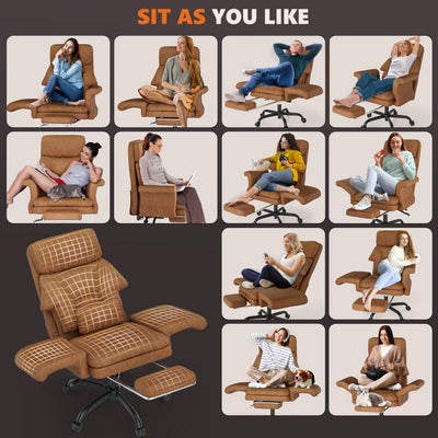 C39 Cross Legged Office Chair | Ergonomic Executive Chair with Footrest, Convertible Armrests & Pet-Friendly Design