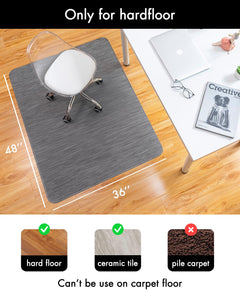 Office Chair Mat for Hardwood Floor Under Desk Computer Rolling Chair Mat for Wood/Tile Floor Non-Slip Heavy Duty Desk Rug PVC Plastic Hard Floor Protector 36