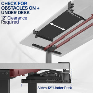 Large Clamp-on Computer Keyboard and Mouse Under Desk Slider Tray, 27 x 11 inch Pull Out Platform Drawer, Light Wood, MOUNT-KB05A