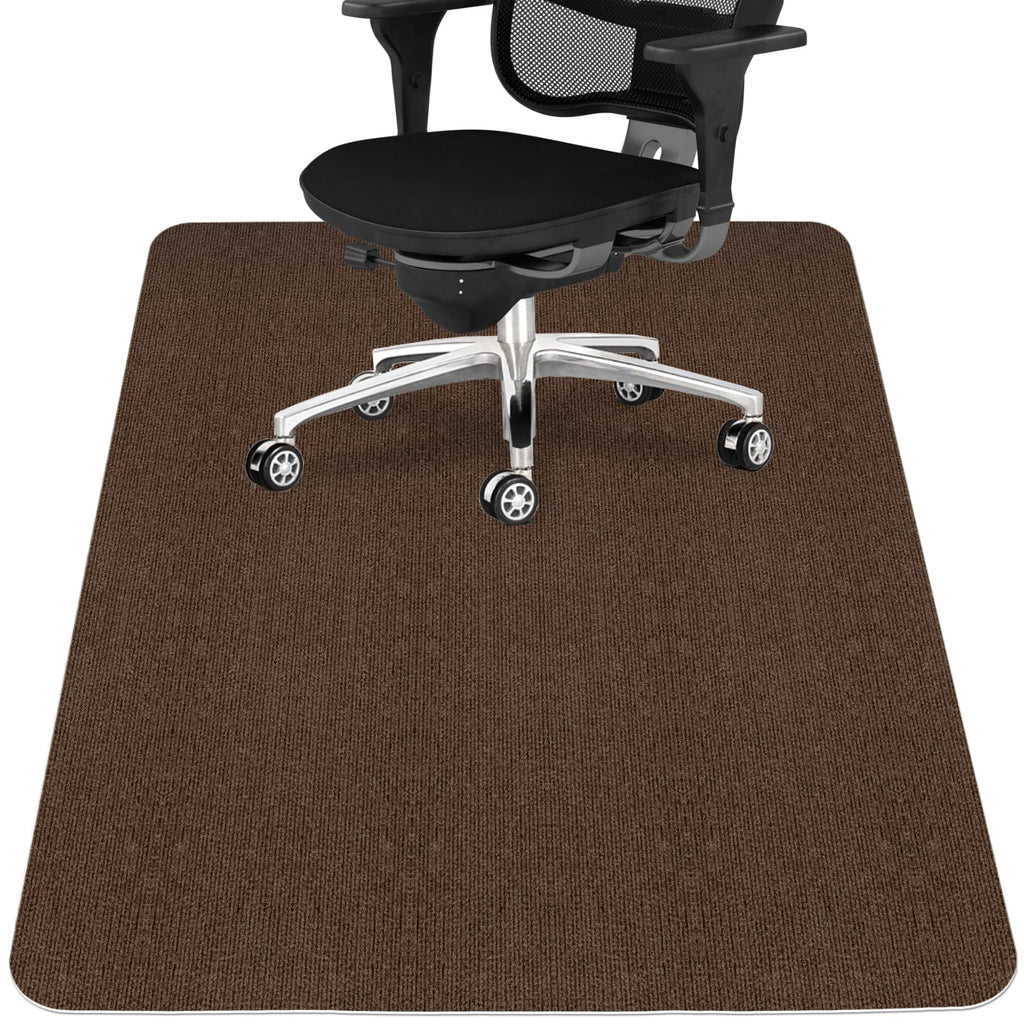 Office Chair Mat for Hardwood Floor,Office Computer Gaming Chair Mat for Tile Floor,Large Floor Protector Rug,Anti-Slip,Easy to Clean,Coffee(48"x55")