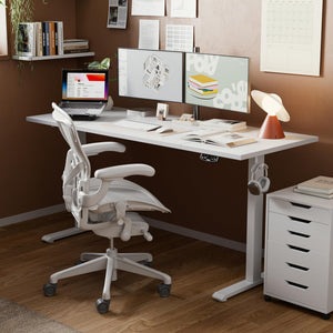 Electric Standing Desk, 71 x 31.5 Inches Height Adjustable Desk, Sit Stand up for Work Office Home, Ergonomic Rising Computer Table with Memory Preset, White