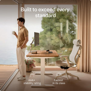 HomePro Standing Desk 70x30 — Made in Europe, Ergonomic Sit Stand Home Office Desk, Electric Height Adjustable, Dual Motor, USB & USB-C Charging, Wobble-Free, Touchscreen, 3 Memory Presets