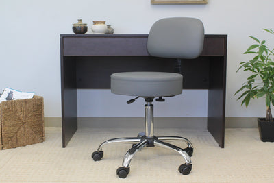 Be Well Medical Spa Professional Adjustable Drafting Stool with Back, Grey (B245-GY)