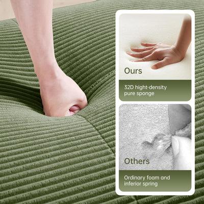 81.8 Inch Modular Sectional Sofa, Loveseat Cloud Couch with Deep Seat, Boneless Couch with Pillows for Living Room Apartment, Green