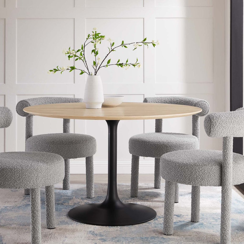 Dining Table, 48", Black Natural