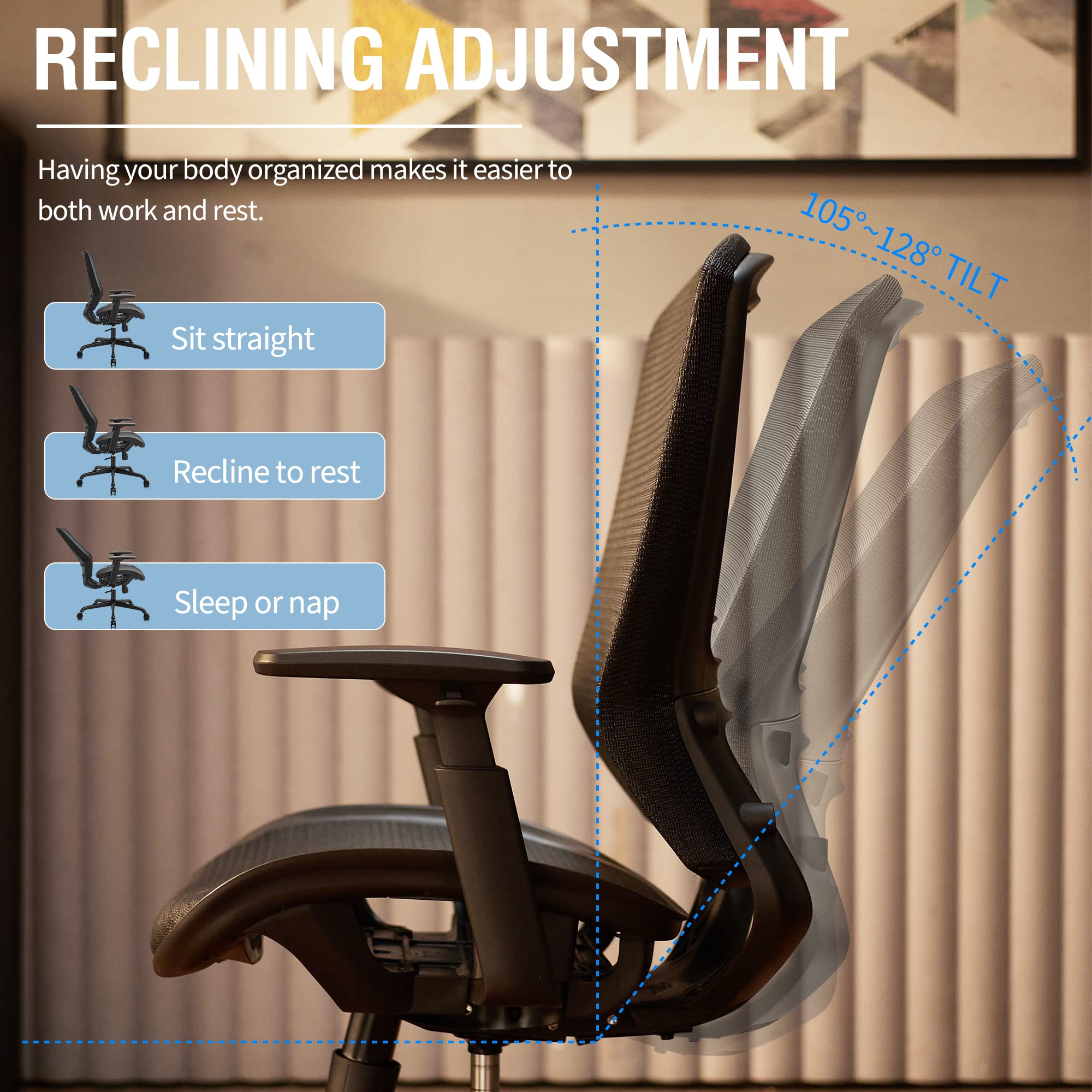 Ergonomic Office Chair | Black Mesh Computer Desk Chair with Lumbar Support & Adjustable Height