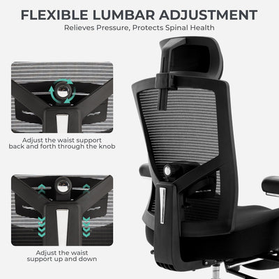 Big and Tall Office Chair 700lbs with Ergonomic W Wide Thick Seat Cushion, Oversized Mesh Desk Chair with Adjustable Lumbar for Heavy People, Computer Chair with 4D Armrest Headrest