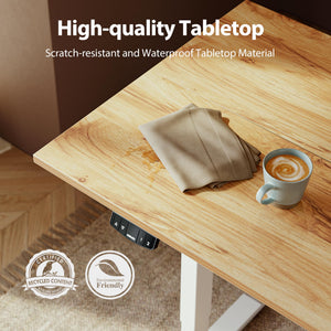 Electric Standing Desk, 63 x 24 Inches, Light Rustic Brown