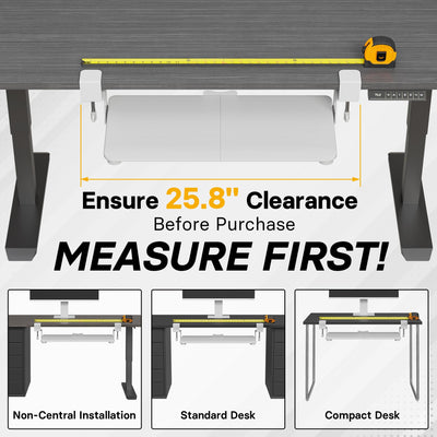 KMT01-PJ Under Desk Keyboard Tray, Pull-Out Keyboard & Mouse Platform with C-Clamp, 20 x 11.8 in Space-Saving Ergonomic Slide-Out Drawer, White