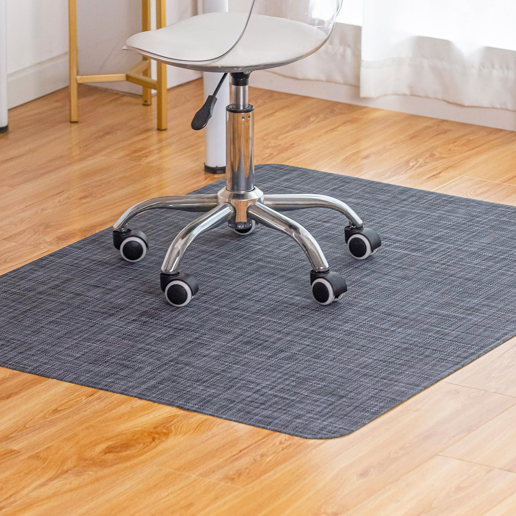 Office Chair Mat for Hardwood Floor Under Desk Computer Rolling Chair Mat for Wood/Tile Floor Non-Slip Heavy Duty Desk Rug PVC Plastic Hard Floor Protector 36