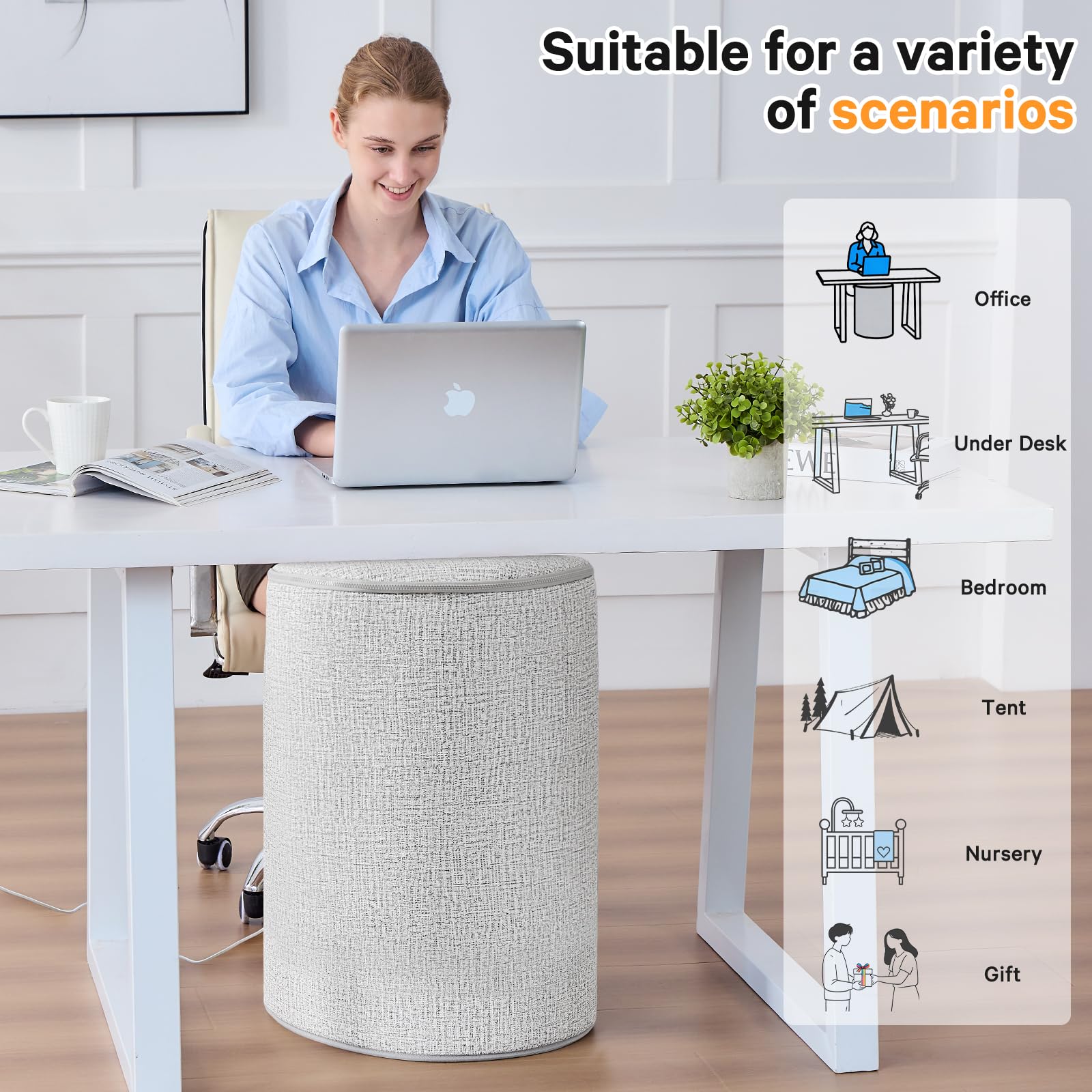 Under Desk Heater & Space Heater for Indoor Use,Leg Foot Feet Warmer For Office Home Quiet, Small Portable Personal Office Heater Accessories,Essentials Supplies For Women Men Gifts Medium