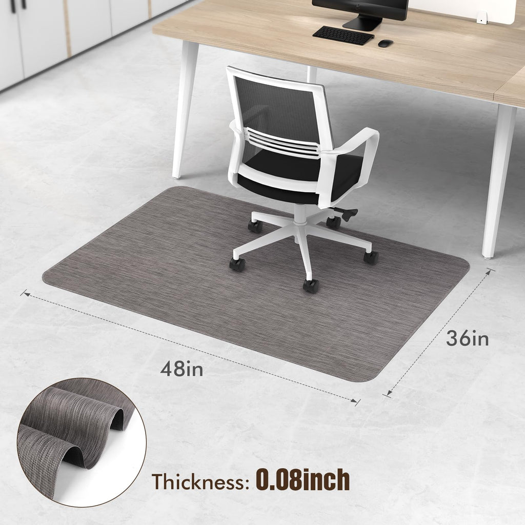Office Chair Mat for Hardwood Floor, 36" x 48" Desk Computer Chair Mat for Hard Wood and Tile Floor, Large Anti-Slip Hard Floor Protector Rolling Chair Mat, PVC Mat Desk Rug for Office Home